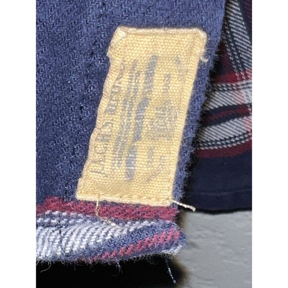Jachs Casual Long Sleeve Button Down Flannel Mens Size Medium Navy Blue - Picture 3 of 10